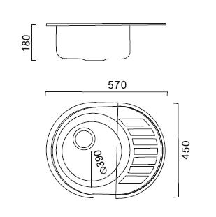 HBD4557 Кухонная мойка , сталь микродекор Haiba  - Вид №2