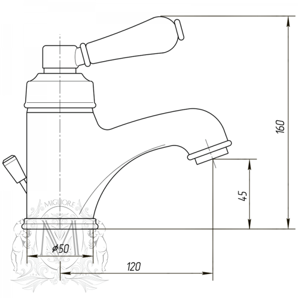 Cмеситель MIGLIORE Ermitage ML.ERM-7013.BI.BR для раковины, бронза  - Вид №1