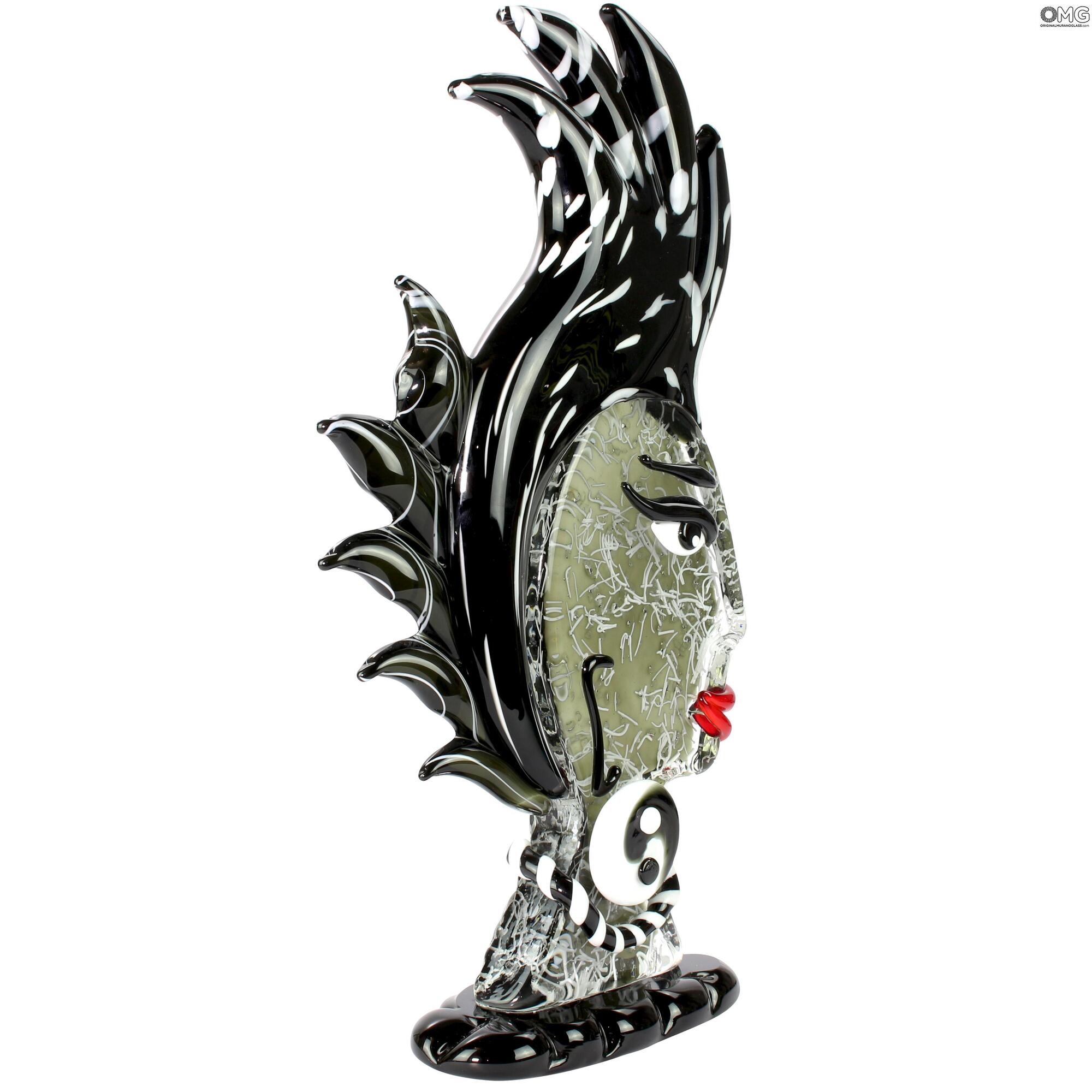 4735 ORIGINALMURANOGLASS Скульптура Голова Женщины - Pop Art - Original Murano Glass OMG 21 см PICASSO - Вид №1