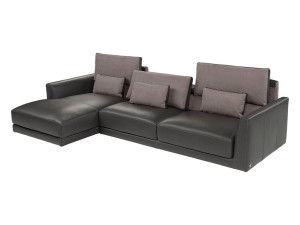 Кожаный диван с полуостровом