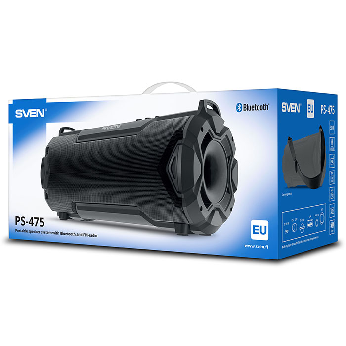 SV-018139 Ас ps-475, черный (30 вт, bluetooth, fm, usb, microsd, led-дисплей, 2х2000ма*ч) Sven Santreyd  - Вид №7