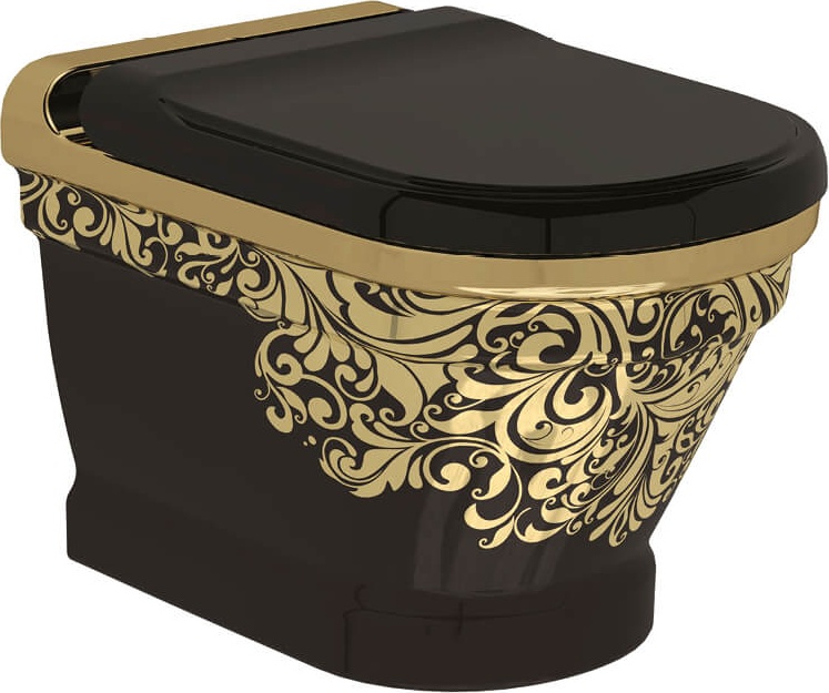 AN320-00SI00E-AK00 ANTIK Унитаз подвесной с биде ЧЕРНЫЙ Creavit Antik 