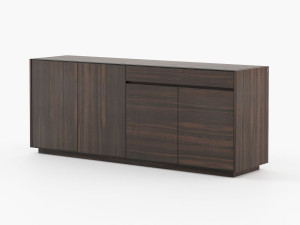 Деревянный шкаф с распашными дверцами и ящиками