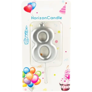 91017929 Свеча Horizon Candles для торта Цифра 8 металлик STLM-0829384