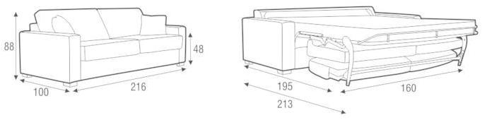 Sits Мягкий 3-местный диван-кровать из ткани Lukas sun-id-1348286 - Вид №6