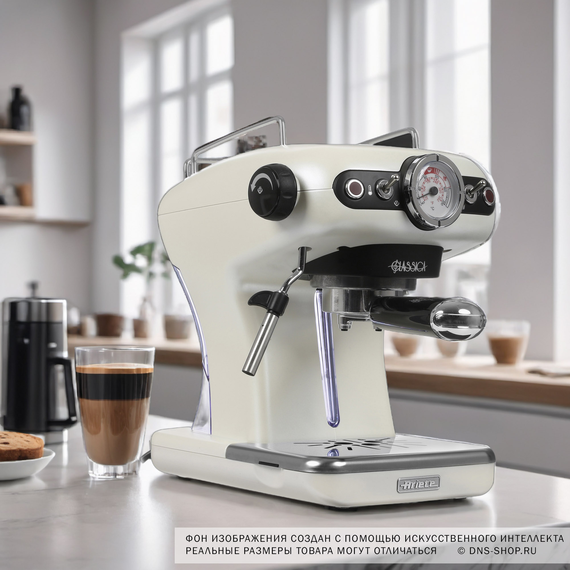 8197645 Кофеварка рожковая Ariete 1389/17 CLASSICA бежевый STDN-0121675 - Вид №9