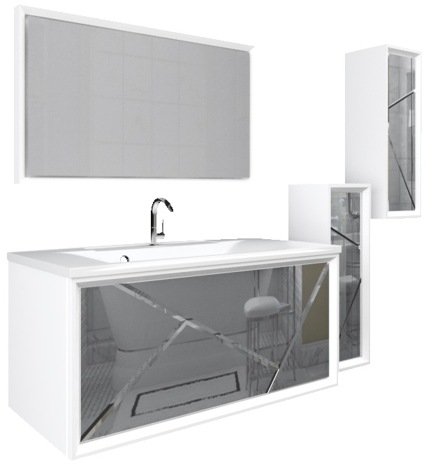 У73665 Тумба Seattle 90П 1в.я. Mosaic Mirror 1 Marka Seattle - Вид №1