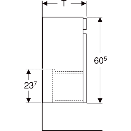 501.903.JK.1 Шкафчик для раковины Geberit Renova Plan, с одной дверью Geberit  - Вид №4