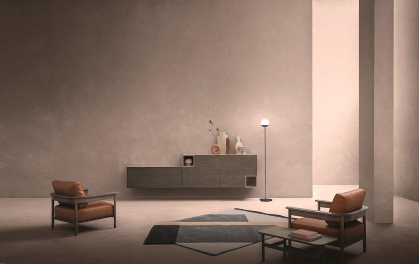 ZANETTE Кресло в коже и структура с дубовыми подлокотниками Hood sun-id-1444969 - Вид №2