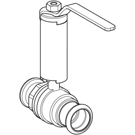 GEBERIT 94965 Шаровой кран Geberit Mapress, NPW, с рукояткой с уступом  - Вид №1