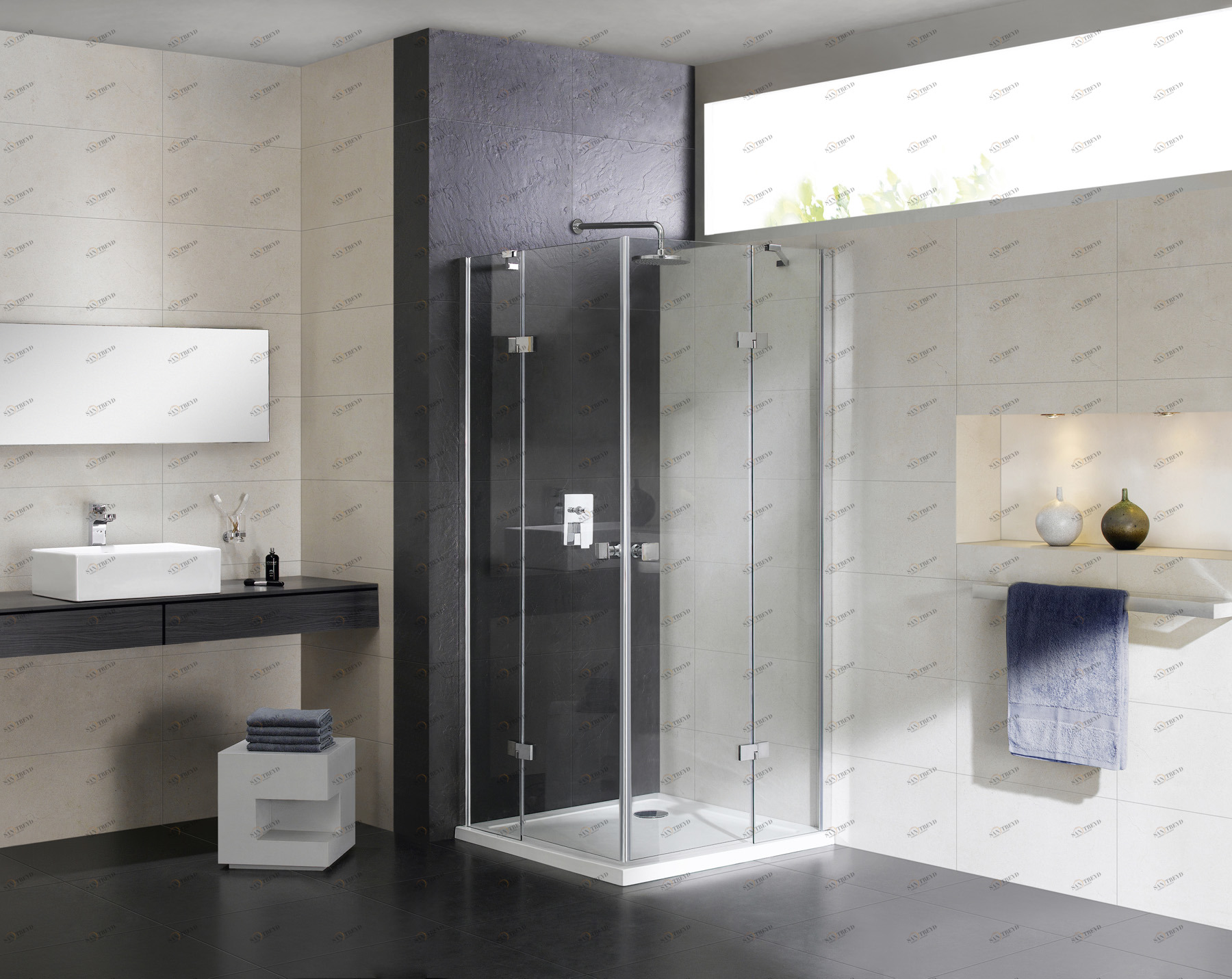 Душевой уголок CEZARES CRYSTAL-S-AH-2-120/100-C-Cr-L