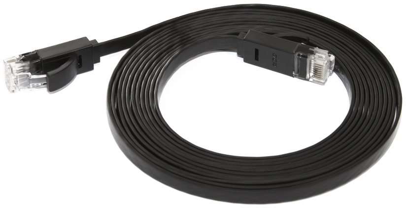 GCR-LNC616-3.0m патч-корд prof плоский прямой 3.0m, utp медь кат.6, черный, позолоченные контакты, 30 awg, ethernet high speed 10 гбит/с, rj45, t568b Greenconnect Santreyd  - Вид №10