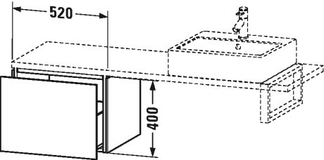 LC582204949 Шкафчик для компактной консоли L-Cube #LC5822 520 x 477 мм Графит матовый, декор Duravit - Вид №1