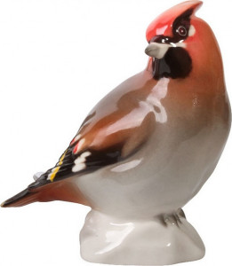 10576138 Императорский фарфоровый завод Скульптура ИФЗ Свиристель 12,5см, фарфор мягкий Фарфор твердый