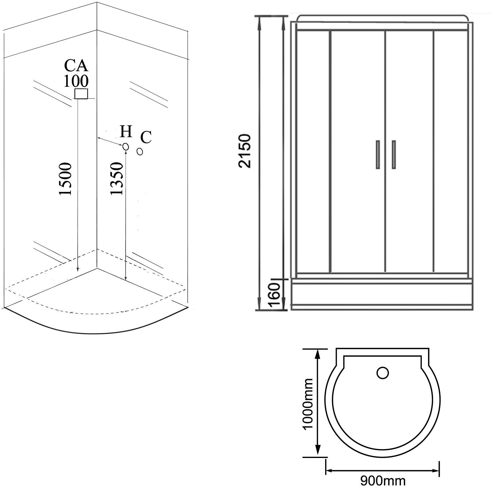 Душевая кабина GROSSMAN GR140 (90x100x215)  - Вид №2
