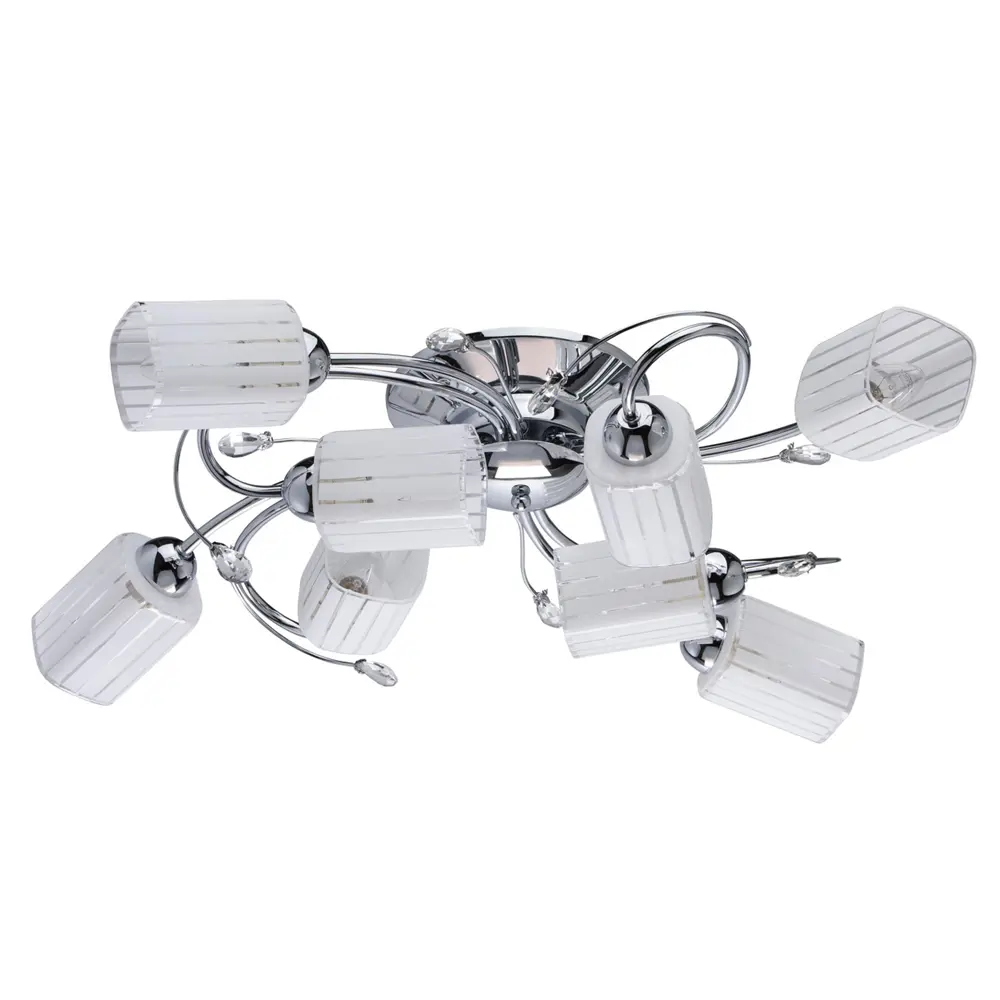 Люстра Олимпия 8xE14x60 Вт, металл/стекло, цвет хром/белый MW-Light STLM-2045982