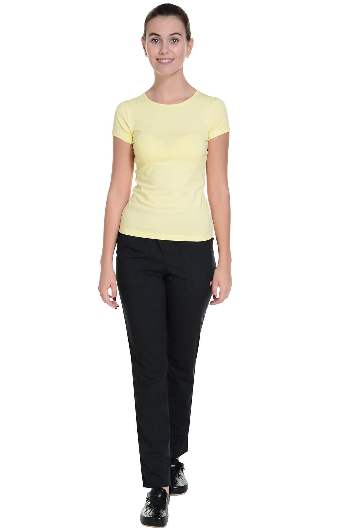 62147 Футболка женская светло-желтая LUXE  Одежда для официантов  размер XS  - Вид №4