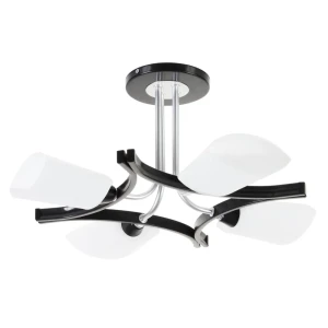 Люстра Аврора 4xE14х60 Вт, металл/стекло, цвет хром/белый