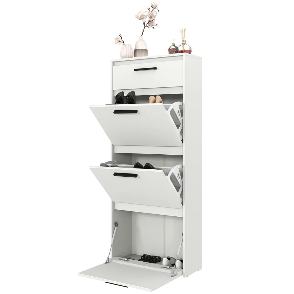 Шкаф для обуви Лион 60x143.5x24 см 3 ящика ЛДСП цвет белый Santreyd STLM-2116973 - Вид №11