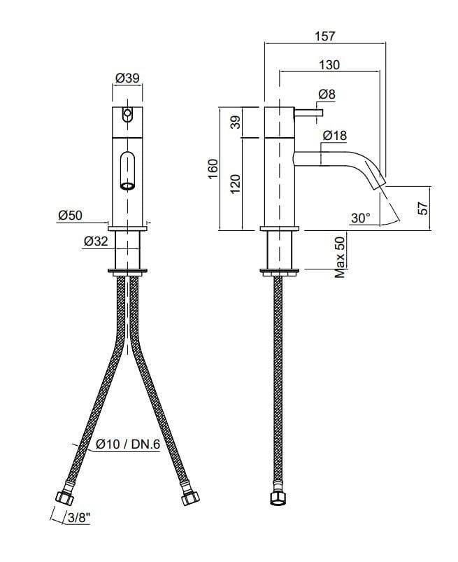 Однорычажный смеситель для раковины из нержавеющей стали Antoniolupi Ayati ARCH-00048525 - Вид №2