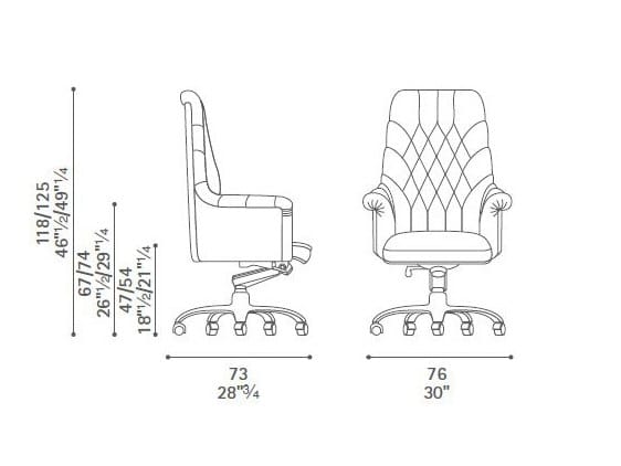 Кожаный стул capitonné Poltrona Frau офис-офисные кресла ARCH-00117999 - Вид №4