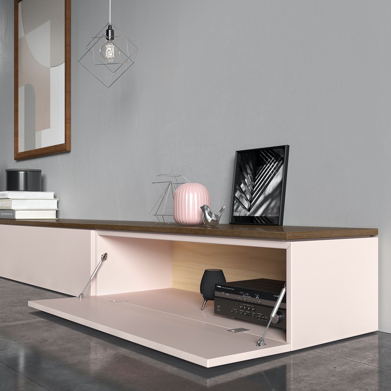 Тумба под телевизор с ящиками серо-коричневая 180 см Tall BRAGIN DESIGN  00-3879354 Коричневый;серый  - Вид №2