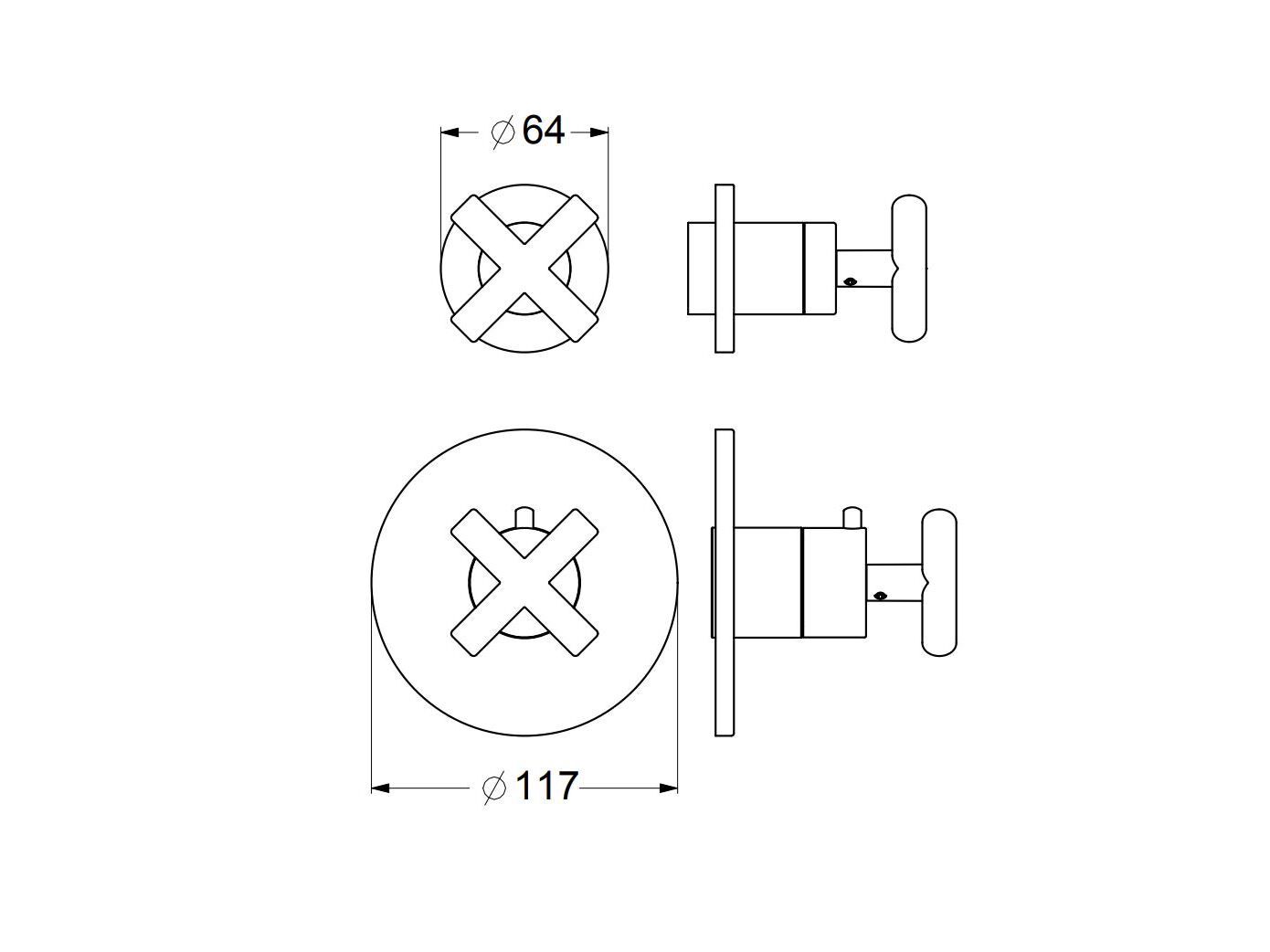 Термостатический встраиваемый смеситель для душа GUGLIELMI RUBINETTERIE Вера ARCH-00027675 - Вид №2