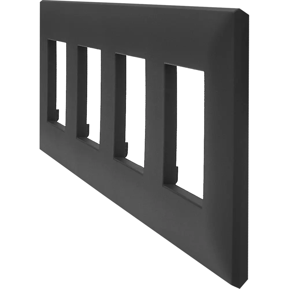Рамка для розеток и выключателей DKC Avanti 4 поста цвет черный матовый STLM-2179853 - Вид №2