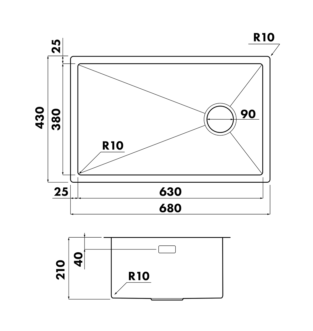 Кухонные мойки Eco Marino SMN-6843M-GL SEAMAN  - Вид №1