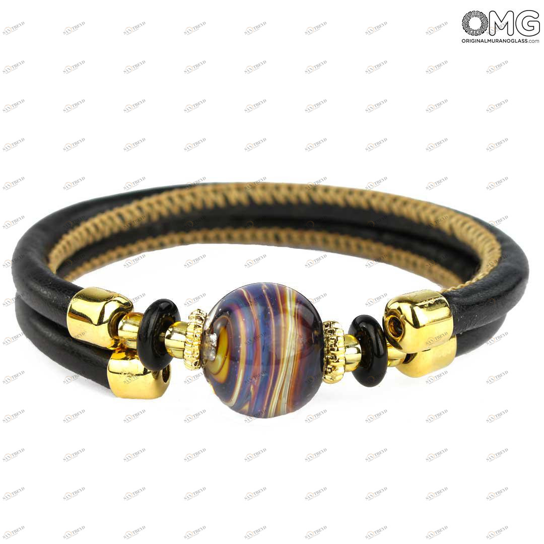 3745 ORIGINALMURANOGLASS Браслет Халцедоний - муранское стекло OMG 18 см 