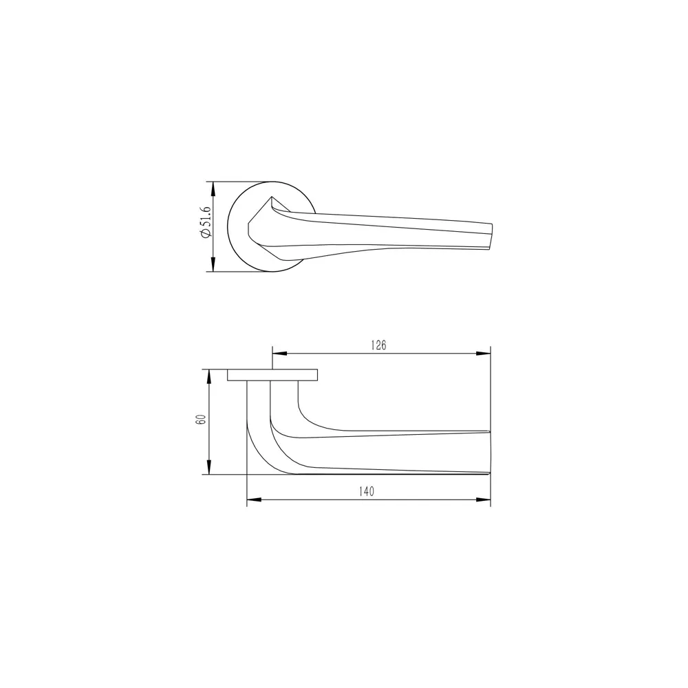 Дверная ручка на розетке KREAFORTA Ая без запирания цвет графит STLM-2006895 - Вид №4
