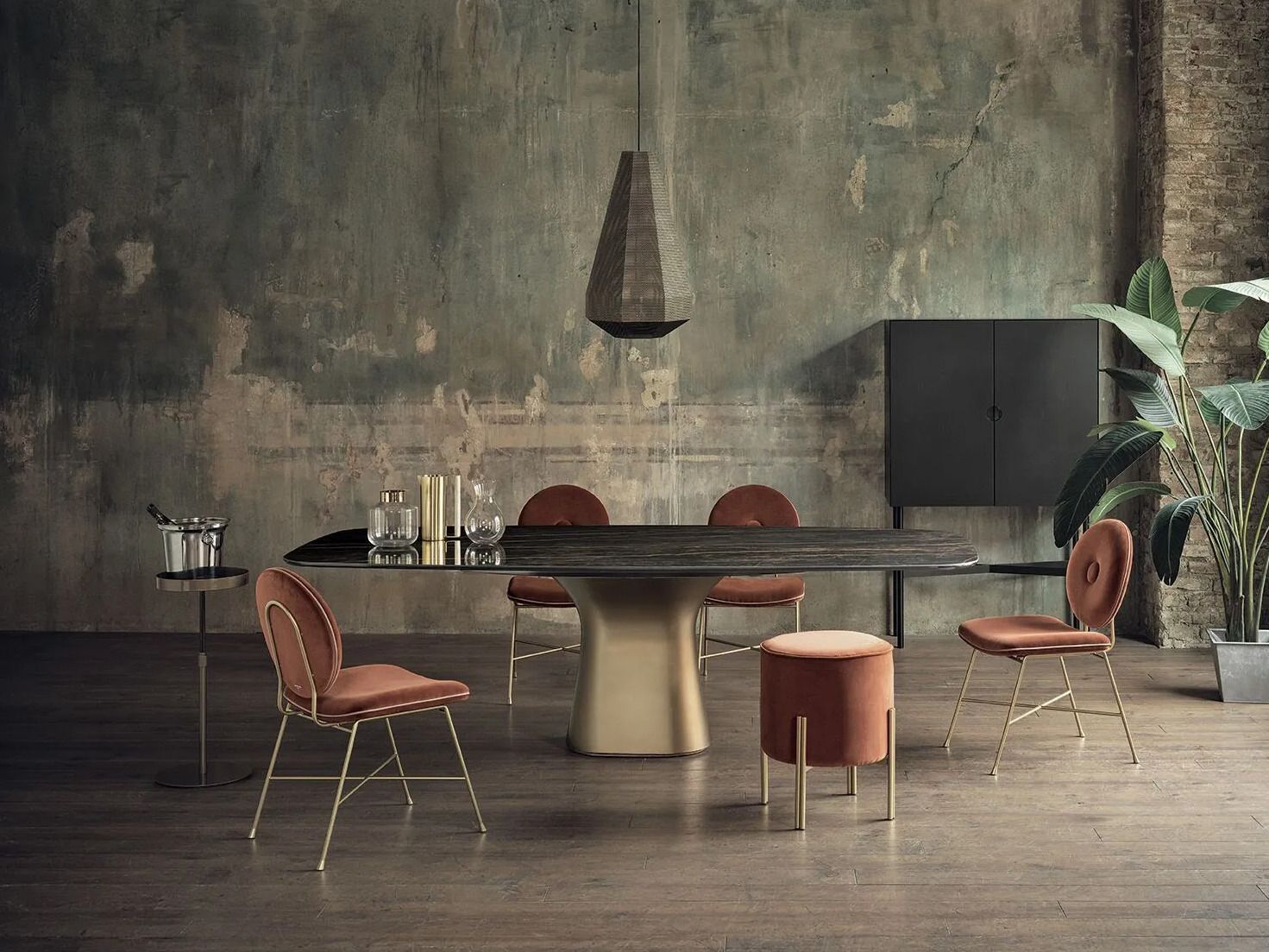 Овальный бетонный обеденный стол Bontempi Casa PODIUM ARCH-00106521 - Вид №8