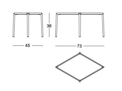 Алюминиевый ромбовидный журнальный столик с жидким покрытием Magis тамбур ARCH-00005718 - Вид №4
