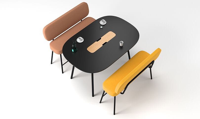 Высокая скамейка из ткани со спинкой Cascando Pully ARCH-00119758 - Вид №6