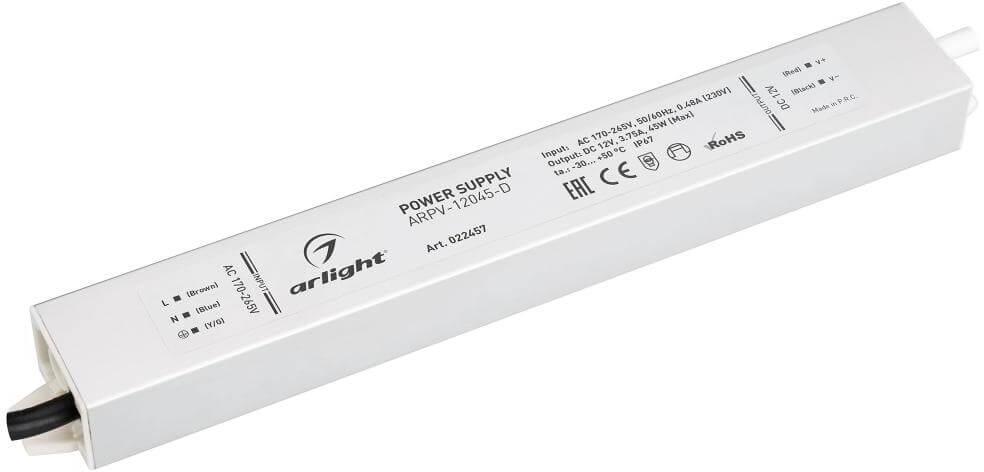 022457 Блок питания ARPV-12045-D 12V 45W IP67 3,8A Arlight ARPV-D