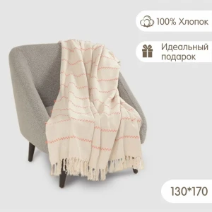 91725757 Плед Огого обстановочка! Charming Плед Sime RK-267_170 170x130 см трикотаж цвет бежево-розовый STLM-1038490