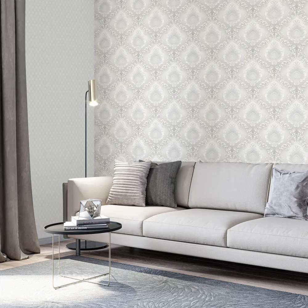 Флизелиновые обои PALITRA HOME Rosalina серые 1.06 м - элегантная текстура для стильного интерьера 88120863 STLM-0076927 - Вид №3