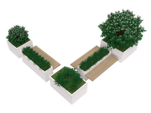 Стальная и деревянная плантатор / скамейка