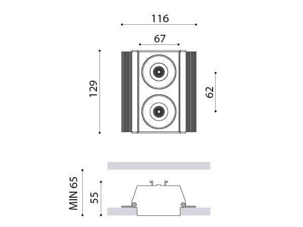 Алюминиевый утопленный прямоугольный светодиодный прожектор Arkoslight Black Foster ARCH-00105742 - Вид №2