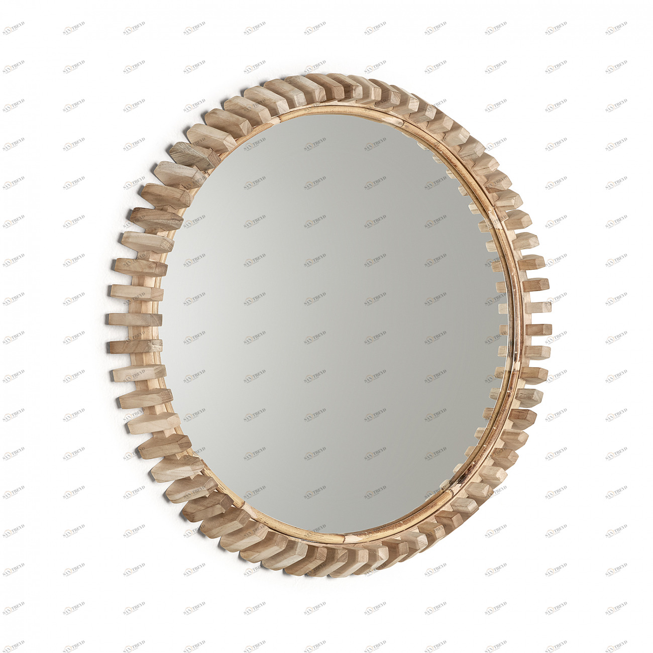 Зеркало деревянное круглое диаметр 52 см Porter от La Forma LA FORMA ДИЗАЙНЕРСКИЕ 289169 