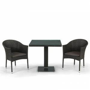 Мебель садовая, столик и кресла коричневые на 2 персоны Hoki AFINA  130553 Коричневый