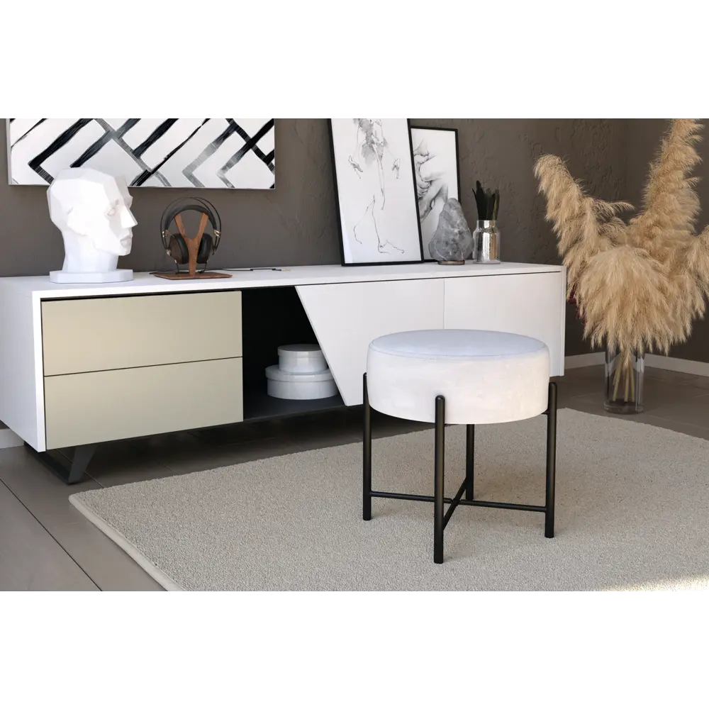 Пуф Sheffilton SHT-B4 41x41x40 см металл цвет серебристый STLM-2178208 - Вид №4