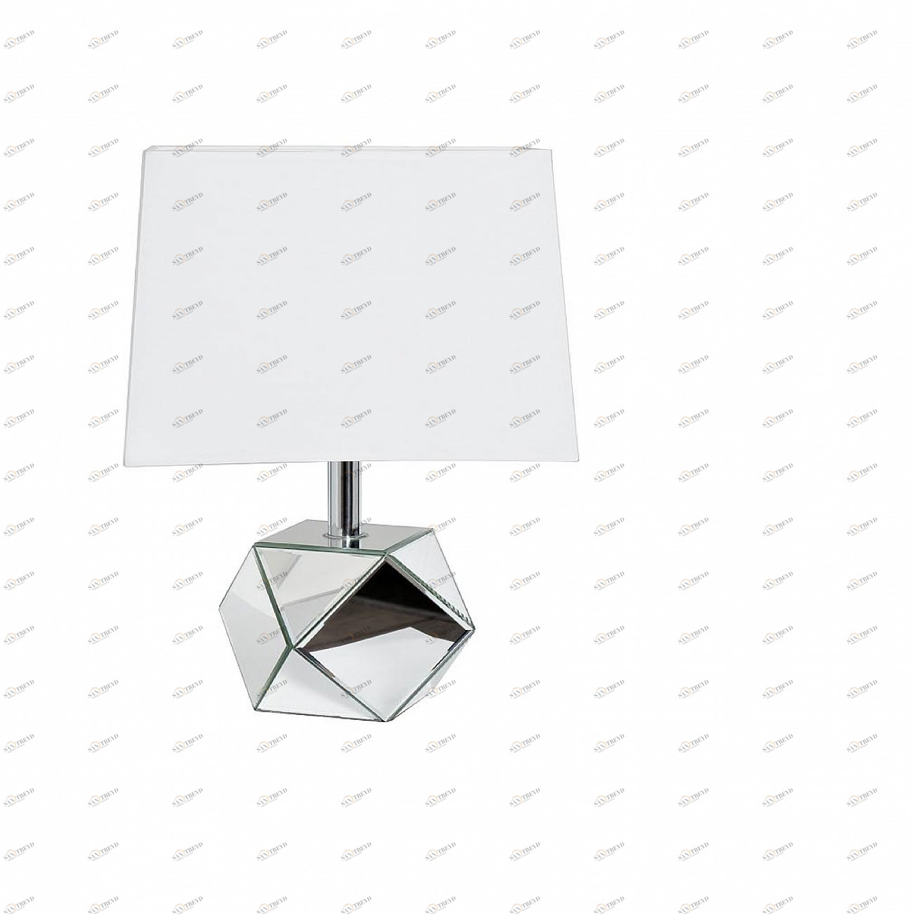 Лампа настольная белая на зеркальном основании 30x30x37,5 см GD-4407 GARDA DECOR ВАЗА 266869 Белый;зеркальный 