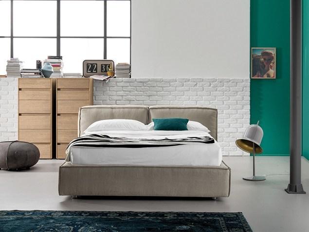 Dall'Agnese Двуспальная кровать с обивкой из ткани Comfort sun-id-1474533 - Вид №1