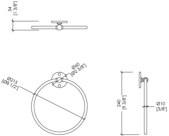 Держатель для полотенец из латуни Devon&Devon Кавендиш ARCH-00030002 - Вид №2