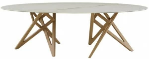 Ligne Roset Овальный стол со столешницей из керамогранита под мрамор  0m50ft5c-0m50ft5s