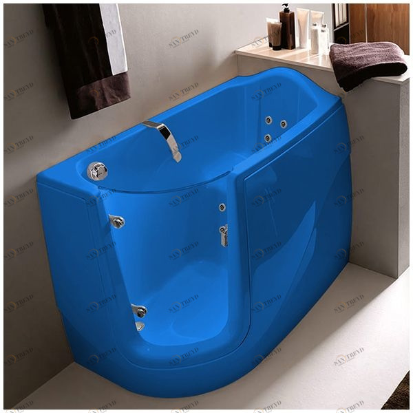 Ванна с гидромассажем GRUPPO TREESSE GEN-X V3317-DX голубая угловая сидячая с дверью правосторонняя STDV3317DXG