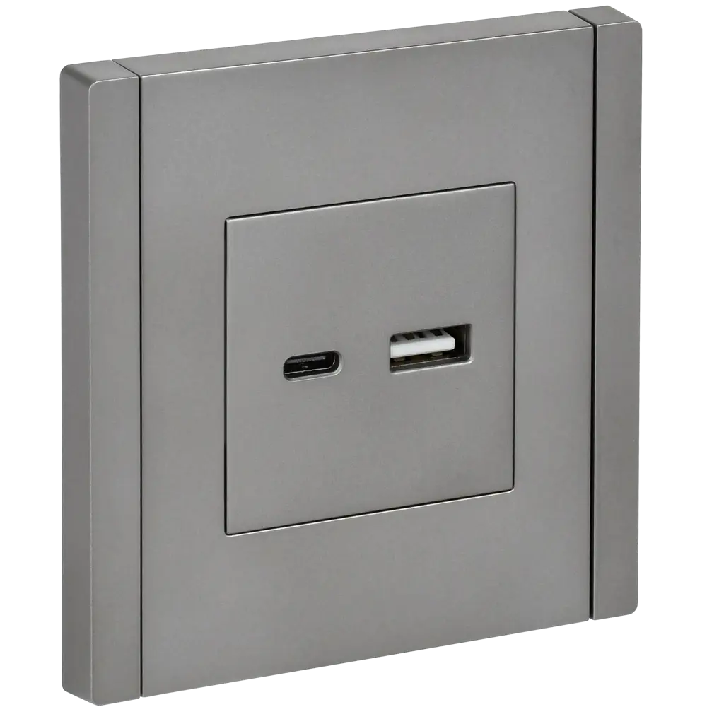 Розетка встраиваемая USB A-C IEK Forte&Piano цвет сталь 89435958 STLM-2211333