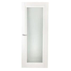 Дверь межкомнатная остекленная Нобиле пп белый 2100x700 мм с замком