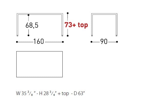 Алюминиевый прямоугольный садовый стол с порошковым покрытием Varaschin Виктор ARCH-00052537 - Вид №2